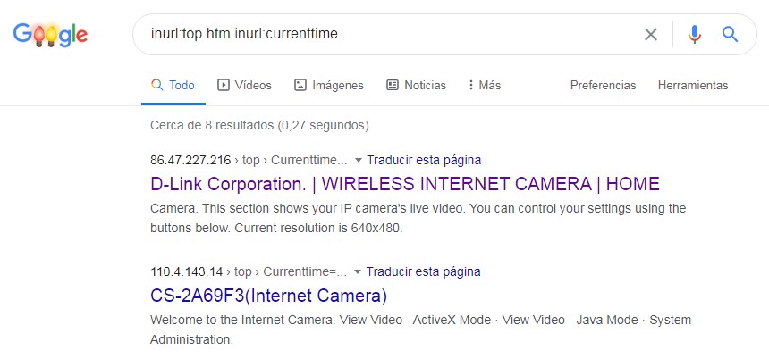 google dorking en cámaras privadas