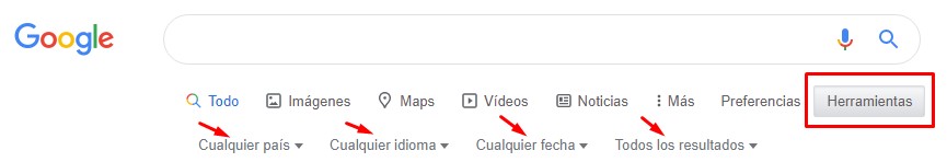 Personalizar resultados de búsqueda de Google en herramientas